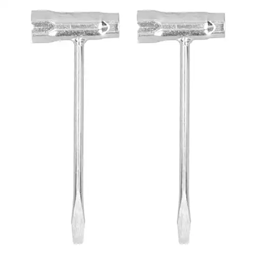 T-Schraubenschlüssel, 2-tlg. T-förmiger Kettensägen-Kettensägenschlüssel aus Kohlenstoffstahl, 13 x 19 mm, für die Wartung von Kettensägen